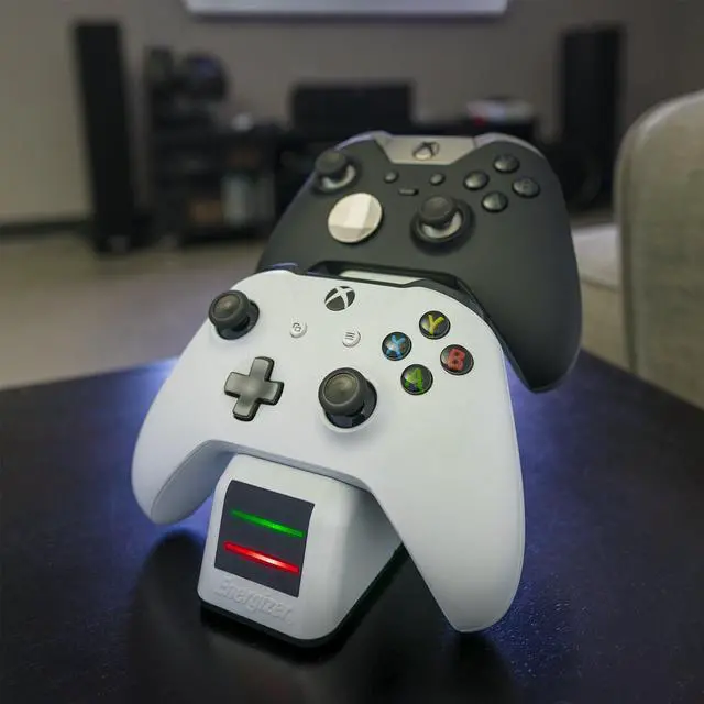 Alt view image 7 of 7 - PDP Energizer Xbox One Controller Charger w/ Two Rechargeable Battery Packs for Wireless Controllers Charging Station -  White