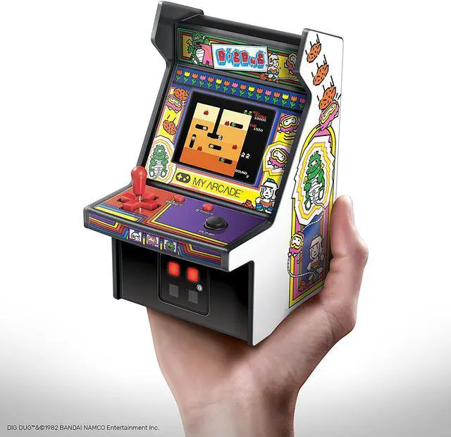 Alt view image 3 of 16 - MY ARCADE BANDAI NAMCO Dig Dug 6" Micro Arcade Machine Portable Handheld Video Game