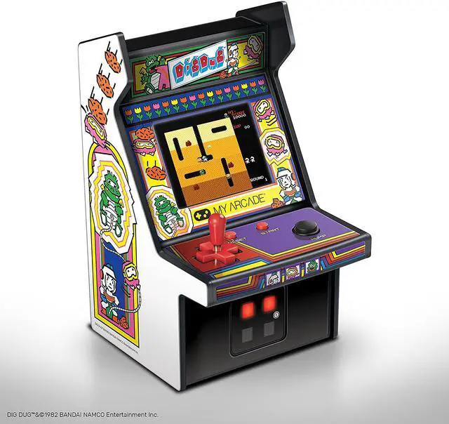 Alt view image 2 of 16 - MY ARCADE BANDAI NAMCO Dig Dug 6" Micro Arcade Machine Portable Handheld Video Game
