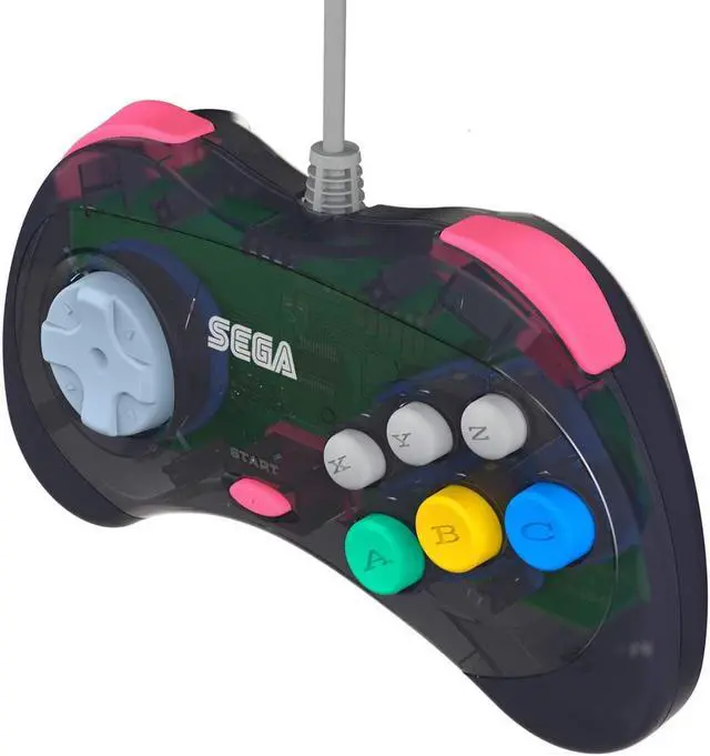 Alt view image 7 of 17 - Retro-Bit Official Sega Saturn USB Controller Pad for PC, Mac, Steam, RetroPie, Raspberry Pi - USB Port - Slate Gray