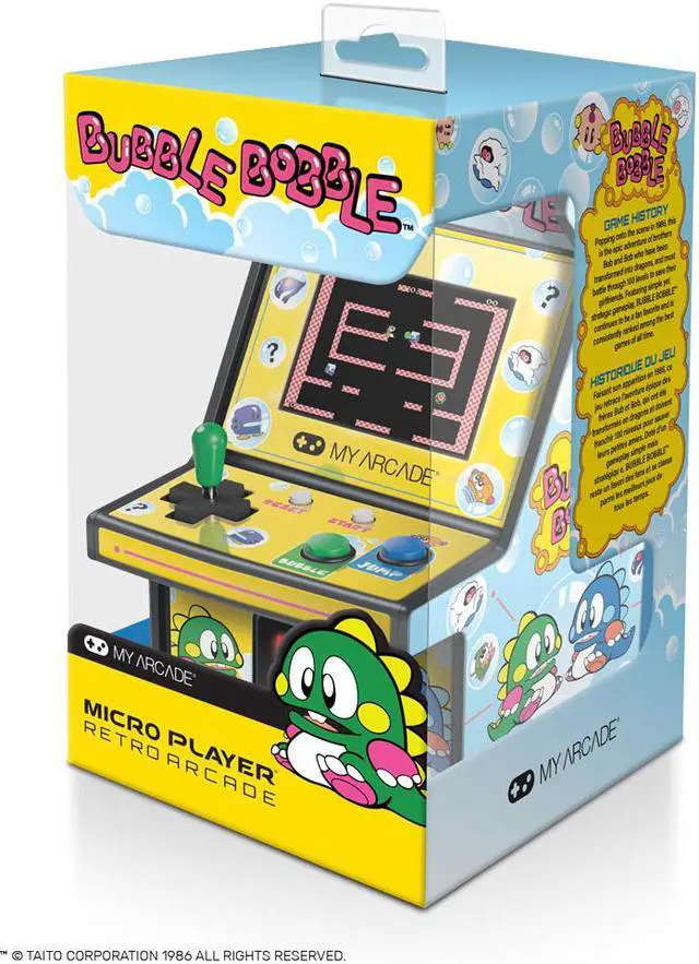 Alt view image 5 of 18 - My Arcade Bubble Bobble Micro Player 6" Collectable Portable Handheld Video Game