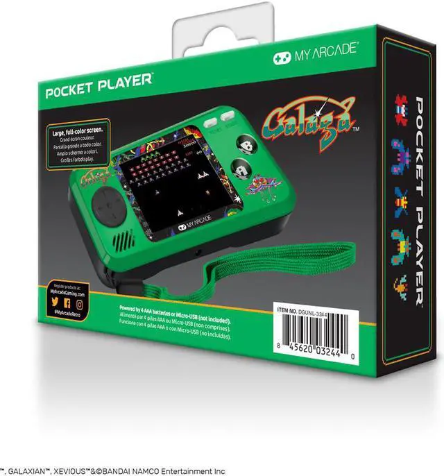Alt view image 7 of 15 - My Arcade Galaga Pocket Player Portable Handheld with 3 Games: Galaga, Galaxian, & Xevious