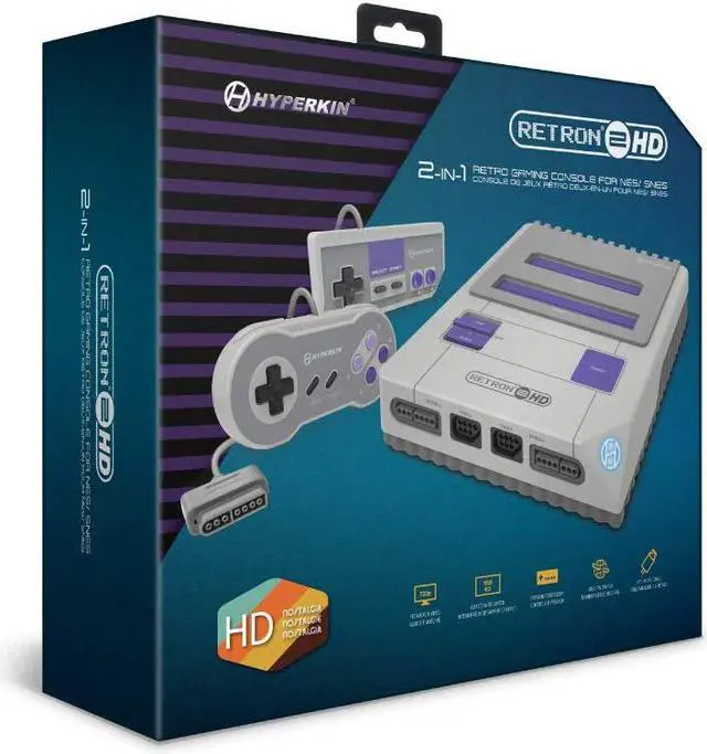 Alt view image 4 of 20 - Hyperkin RetroN 2 HD Gaming Console for Nintendo NES / SNES / Super Famicom - Gray