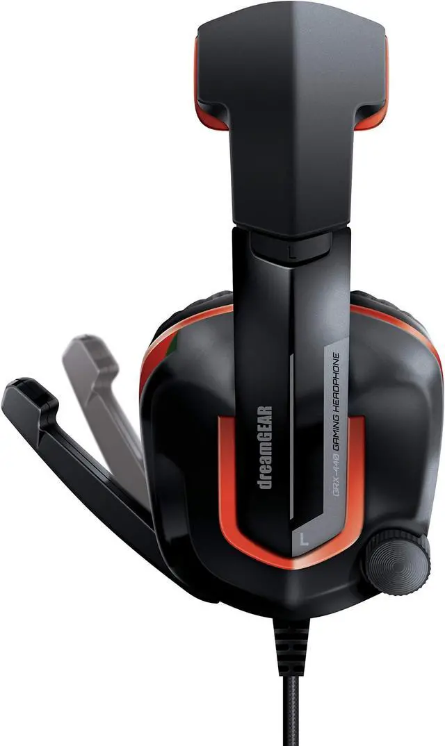 Alt view image 3 of 19 - dreamGEAR GRX-440 Wired High Performance Headset + Mic and Volume Controls for Nintendo Switch, PS4, and Xbox One - Red/Black