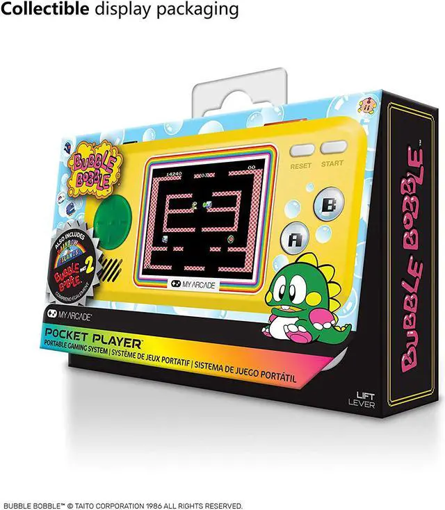Alt view image 6 of 15 - My Arcade Bubble Bobble Pocket Player - Portable Handheld Gaming System - 3 Retro Games Included - Bubble Bobble (Part 1 & 2) and Rainbow Islands: The Story - Licensed Collectible