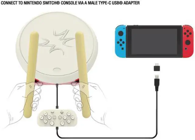 Alt view image 3 of 5 - KMD TK Drum Controller for Taiko no Tatsujin: Drum 'n' Fun! Nintendo Switch