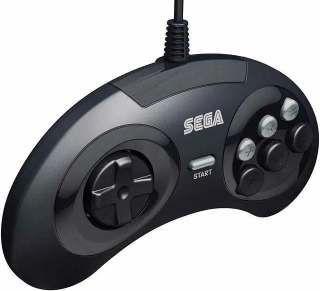 Alt view image 3 of 7 - Retro-Bit Official Sega Genesis USB Controller 6-Button Arcade Pad for Sega Genesis Mini, PS3, PC, Mac, Steam, Nintendo Switch - USB Port - Black