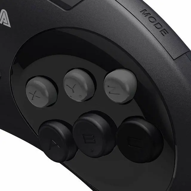 Alt view image 4 of 7 - Retro-Bit Official Sega Genesis USB Controller 6-Button Arcade Pad for Sega Genesis Mini, PS3, PC, Mac, Steam, Nintendo Switch - USB Port - Black