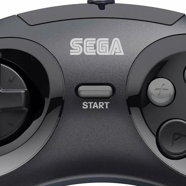 Alt view image 5 of 7 - Retro-Bit Official Sega Genesis USB Controller 6-Button Arcade Pad for Sega Genesis Mini, PS3, PC, Mac, Steam, Nintendo Switch - USB Port - Black
