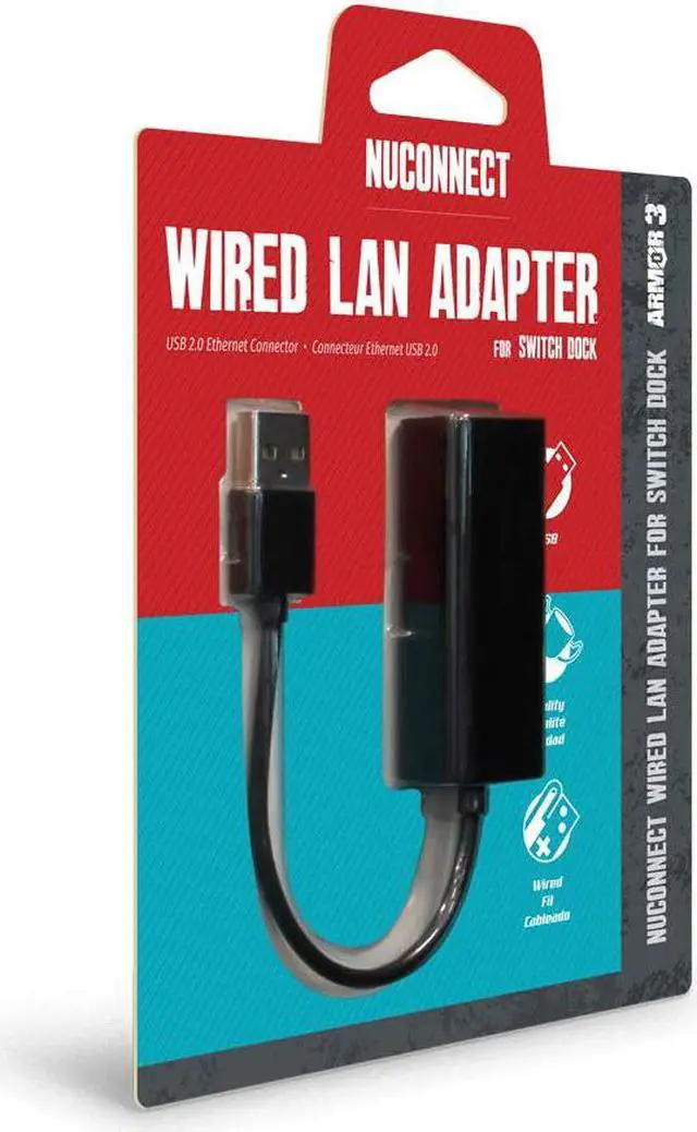 Alt view image 3 of 3 - Armor3 "Nuconnect" Wired USB Network LAN Adapter for Nintendo Switch
