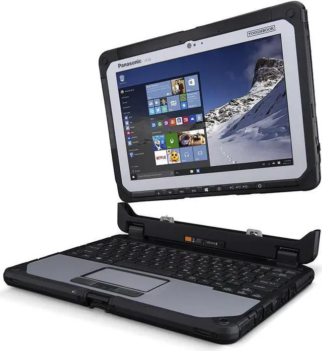 Alt view image 2 of 5 - Toughbook A Grade CF-20 10.1-inch (Multi Touch WUXGA 1920 x 1200) 1.1GHZ Core m5-6Y57 128GB SSD 8GB RAM 4G LTE Multi Carrier FirstNet Pen Windows 10 Pro Power Adapter