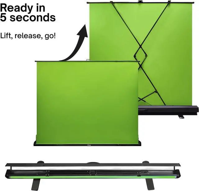 Alt view image 6 of 7 - Pixio Green Screen XL Wide 78in x 78in, Collapsible, Free Standing for Photoshoot, Filming, Streaming, and Video Conference