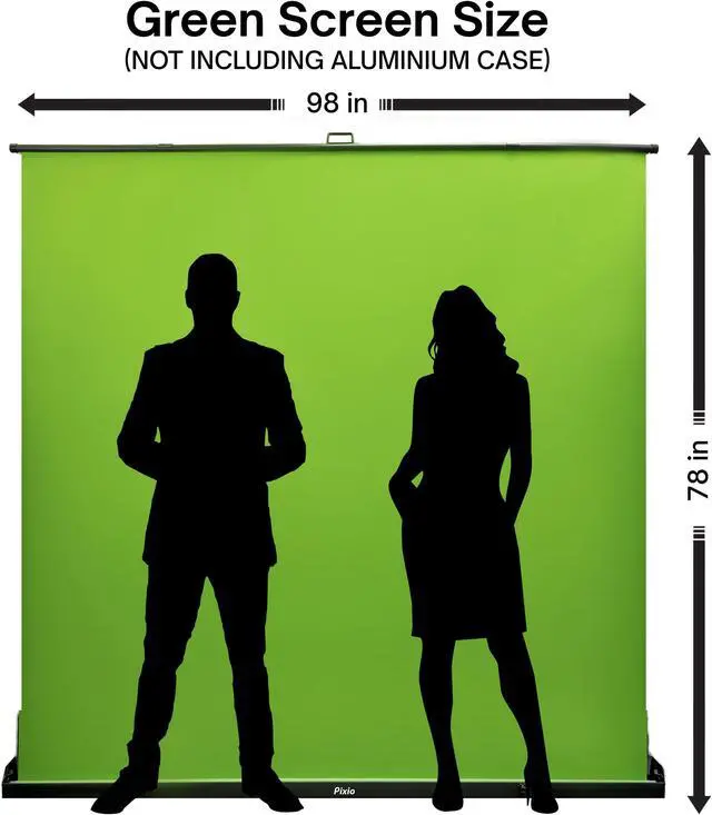 Alt view image 2 of 7 - Pixio Green Screen XL Ultrawide 98in x 78in, Collapsible, Free Standing Green Screen for Photoshoots, Filming, Streaming, Video Conference