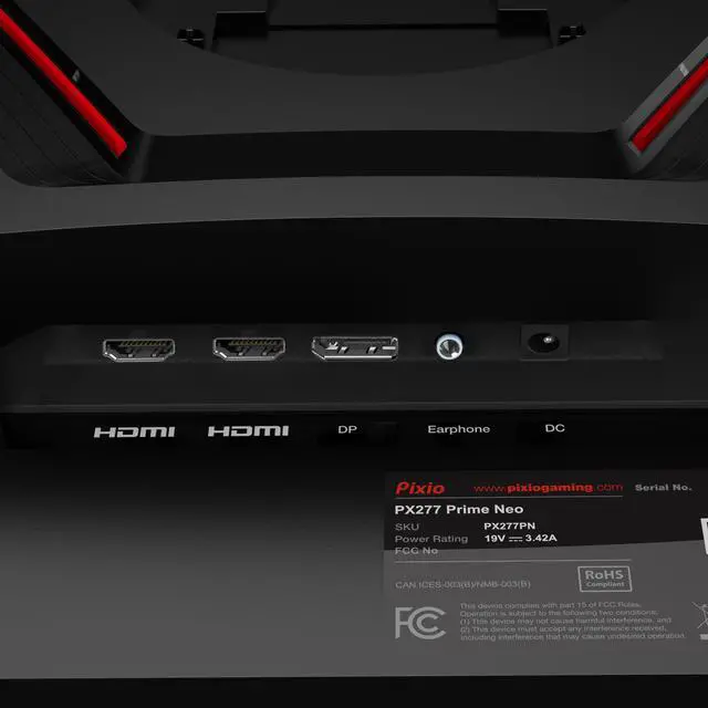 Alt view image 7 of 7 - Pixio PX277 Prime Neo 27" 180Hz QHD 1440p 1ms GTG Fast IPS Esports Gaming Monitor with Adaptive Sync