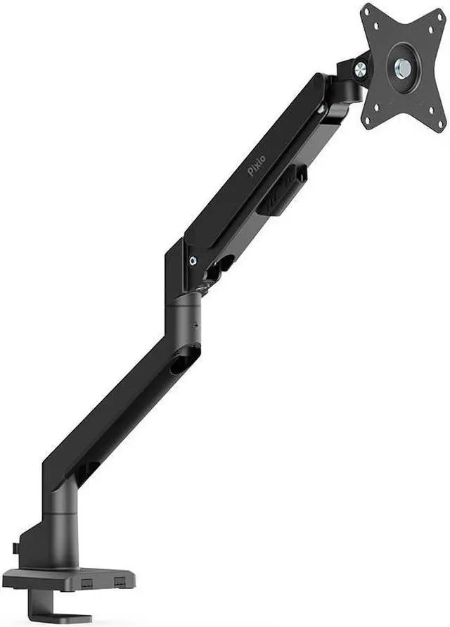 Alt view image 3 of 7 - Pixio PS1S Wave Black Single Monitor Arm Stand Desk Mount - Fits up to 32 inches Monitors and up to 19.8lbs. VESA Compatibility and Integrated Cable Management