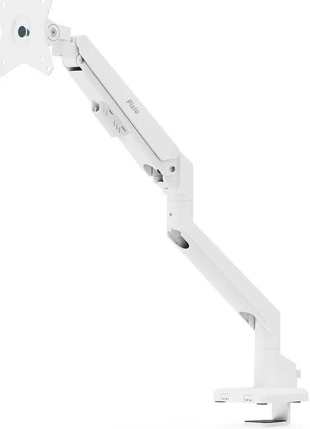 Alt view image 2 of 7 - Pixio PS1S Wave White Single Monitor Arm Stand Desk Mount - Fits up to 32 inches Monitors and up to 19.8lbs. VESA Compatibility and Integrated Cable Management