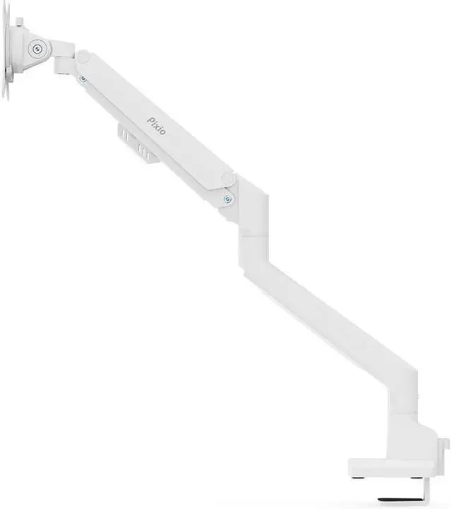 Alt view image 6 of 7 - Pixio PS1S Wave White Single Monitor Arm Stand Desk Mount - Fits up to 32 inches Monitors and up to 19.8lbs. VESA Compatibility and Integrated Cable Management