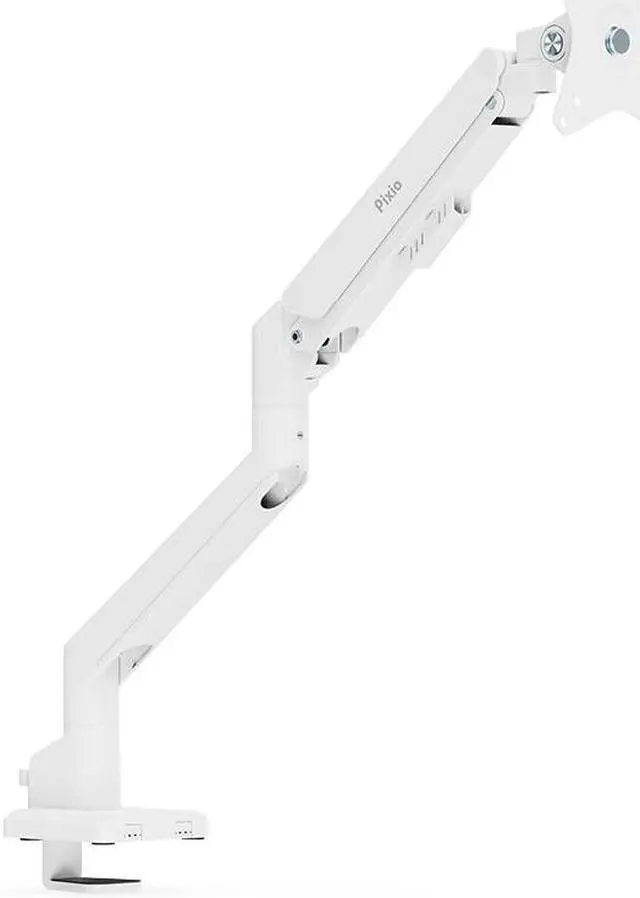 Alt view image 3 of 7 - Pixio PS1S Wave White Single Monitor Arm Stand Desk Mount - Fits up to 32 inches Monitors and up to 19.8lbs. VESA Compatibility and Integrated Cable Management