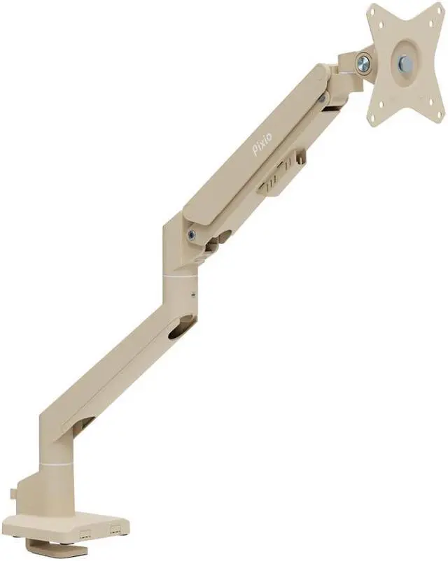 Main image of Pixio PS1S Wave Beige Single Monitor Arm Stand Desk Mount - Fits up to 32 inches Monitors and up to 19.8lbs. VESA Compatibility and Integrated Cable Management