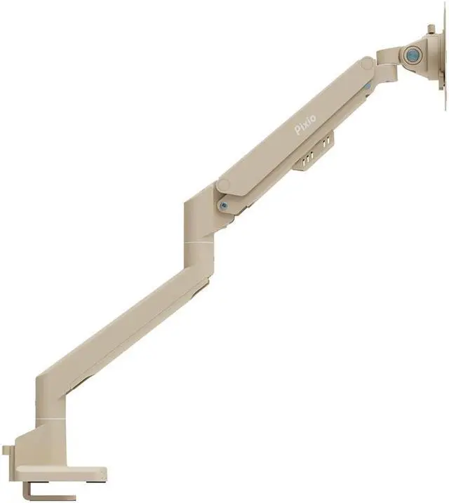 Alt view image 2 of 5 - Pixio PS1S Wave Beige Single Monitor Arm Stand Desk Mount - Fits up to 32 inches Monitors and up to 19.8lbs. VESA Compatibility and Integrated Cable Management