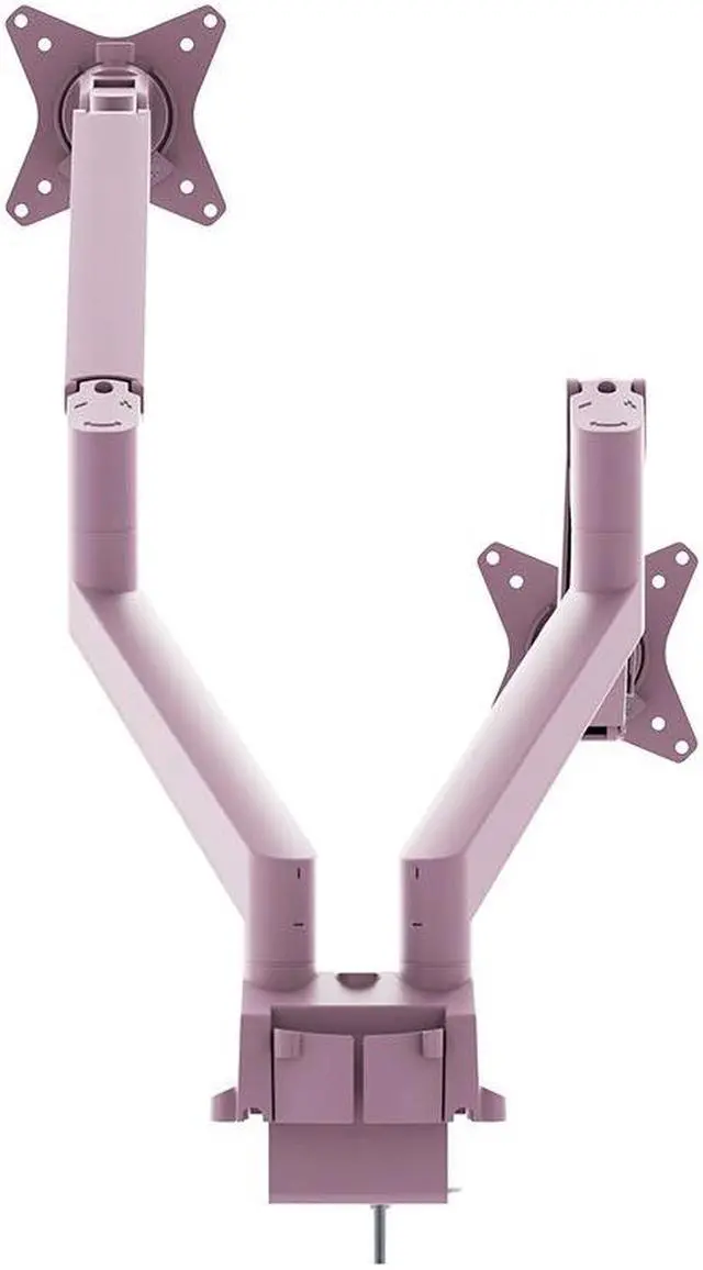 Alt view image 2 of 4 - Pixio PS1D Wave Pink Dual Monitor Arm Stand Desk Mount - Fits up to 32 inch Monitors and up to 19.8lbs, VESA Compatibility and Integrated Cable Management pink