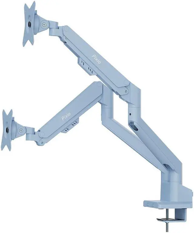 Alt view image 3 of 5 - Pixio PS1D Wave Blue Dual Monitor Arm Stand Desk Mount - Fits up to 32 inch Monitors and up to 19.8lbs, VESA Compatibility and Integrated Cable Management Blue