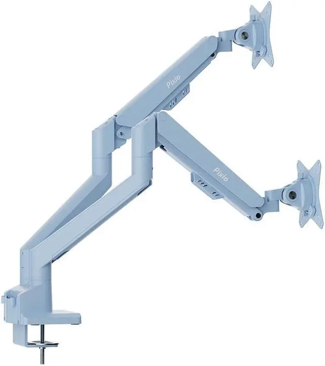 Alt view image 2 of 5 - Pixio PS1D Wave Blue Dual Monitor Arm Stand Desk Mount - Fits up to 32 inch Monitors and up to 19.8lbs, VESA Compatibility and Integrated Cable Management Blue