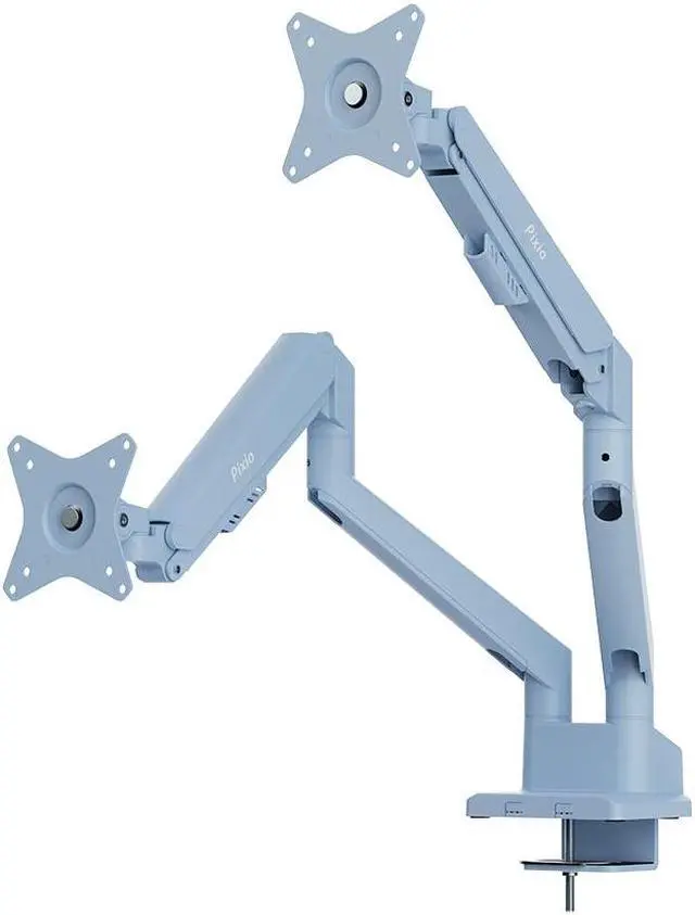Alt view image 4 of 5 - Pixio PS1D Wave Blue Dual Monitor Arm Stand Desk Mount - Fits up to 32 inch Monitors and up to 19.8lbs, VESA Compatibility and Integrated Cable Management Blue