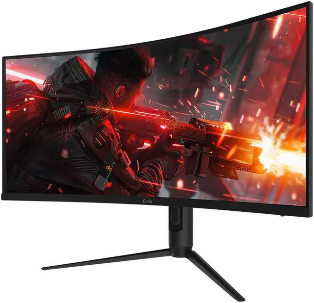 Alt view image 2 of 7 - Pixio PXC348C Neo 34 inch 180Hz Refresh Rate UWQHD 1440p Ultrawide Resolution 1000R Curve Fast VA Panel 1ms Response Time USB-C DisplayPort 65W Charging Adaptive Sync HDR Curved Gaming Monitor
