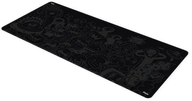 Alt view image 2 of 5 - Pixio Mouse Pads - 36 x 16 inch XXL Monster Doodle Black Multifunctional Large Desk Mats for Gaming, Office, Desktop Anti-slip Waterproof Washable Computer Mouse Mat