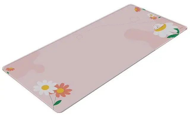 Alt view image 3 of 5 - Pixio Mouse Pads - 36 x 16 inch XXL Sleepy Bear Flower Pink Multifunctional Large Desk Mats for Gaming, Office, Desktop Anti-slip Waterproof Washable Computer Mouse Mat