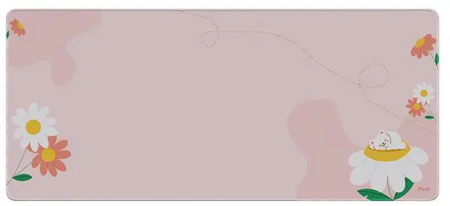Main image of Pixio Mouse Pads - 36 x 16 inch XXL Sleepy Bear Flower Pink Multifunctional Large Desk Mats for Gaming, Office, Desktop Anti-slip Waterproof Washable Computer Mouse Mat