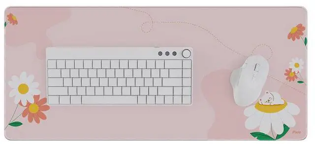 Alt view image 4 of 5 - Pixio Mouse Pads - 36 x 16 inch XXL Sleepy Bear Flower Pink Multifunctional Large Desk Mats for Gaming, Office, Desktop Anti-slip Waterproof Washable Computer Mouse Mat