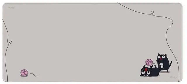 Main image of Pixio Mouse Pads - 36 x 16 inch XXL Playful Cats (side) Beige Multifunctional Large Desk Mats for Gaming, Office, Desktop Anti-slip Waterproof Washable Computer Mouse Mat