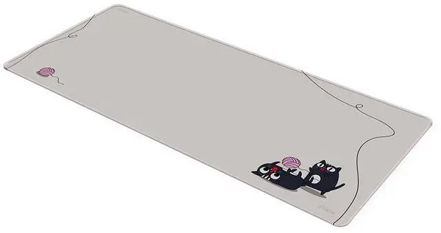 Alt view image 2 of 5 - Pixio Mouse Pads - 36 x 16 inch XXL Playful Cats (side) Beige Multifunctional Large Desk Mats for Gaming, Office, Desktop Anti-slip Waterproof Washable Computer Mouse Mat