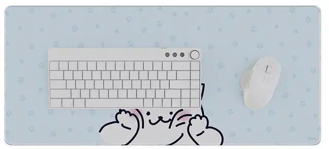 Alt view image 4 of 5 - Pixio Mouse Pads - 36 x 16 inch XXL Squishy Cat Light Blue Multifunctional Large Desk Mats for Gaming, Office, Desktop Anti-slip Waterproof Washable Computer Mouse Mat