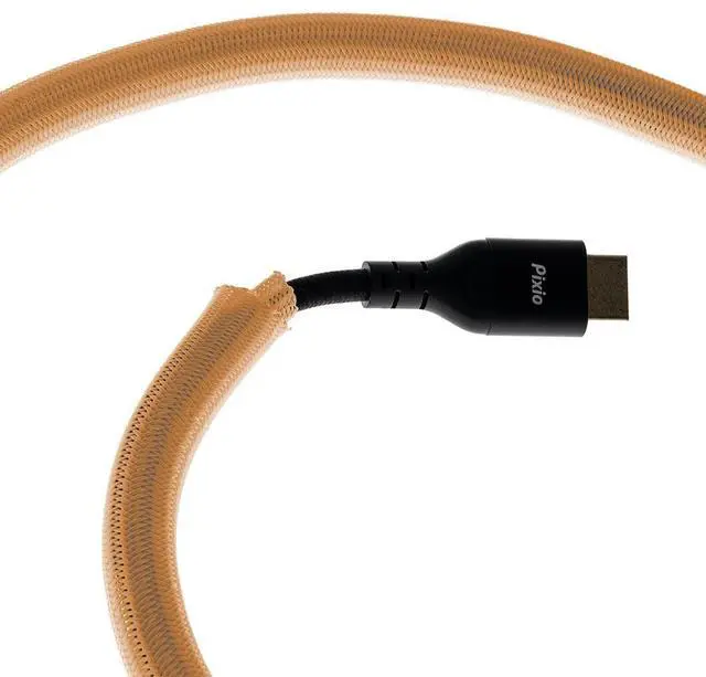 Alt view image 2 of 3 - Pixio 10FT Tubing Cable Sleeve Beige 1/2 inch Flexible Cable Management Sleeve for PC, Gaming, TV & Office, Wire Organizer for Desk Cable Cleanup