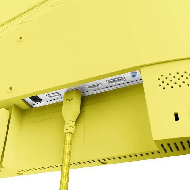 Alt view image 2 of 4 - Pixio 8K HDMI 2.1 Yellow Braided Cable Ultra High Speed Certified 6.5FT 2M 8K 60Hz 4K 120Hz Nylon Braided, Gold Plated Connector, Anti-Breakage, HDR10+, dtsx, eARC, HDCP, Dolby Compatible