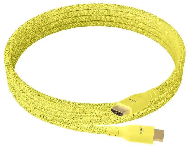 Alt view image 4 of 4 - Pixio 8K HDMI 2.1 Yellow Braided Cable Ultra High Speed Certified 6.5FT 2M 8K 60Hz 4K 120Hz Nylon Braided, Gold Plated Connector, Anti-Breakage, HDR10+, dtsx, eARC, HDCP, Dolby Compatible