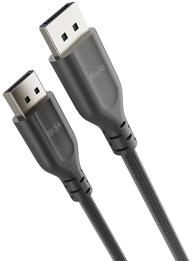 Alt view image 2 of 3 - Pixio Black 16K DisplayPort 2.1 Cable DP54 Certified 10FT 16k 60Hz 4K 240Hz Nylon Braided Nickel-plated Connector Anti-Breakage DSC UHBR13.5