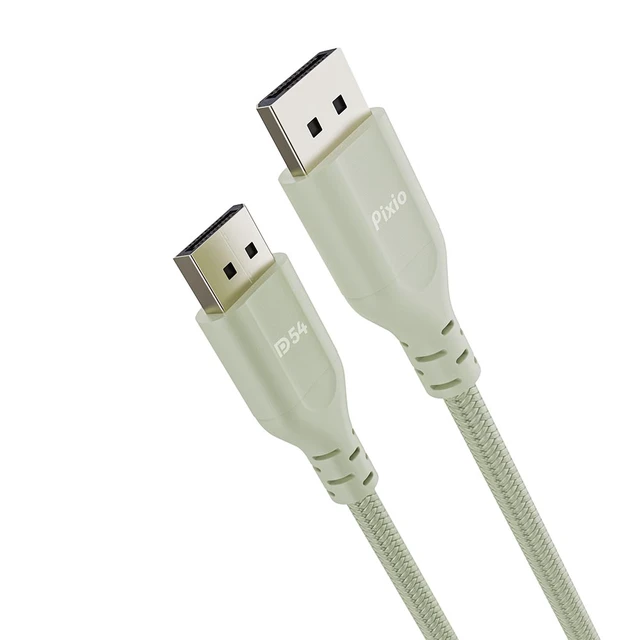 Alt view image 2 of 3 - Pixio Mint Green 16K DisplayPort 2.1 Cable DP54 Certified 6FT 16k 60Hz 4K 240Hz Nylon Braided Nickel-plated Connector Anti-Breakage DSC UHBR13.5
