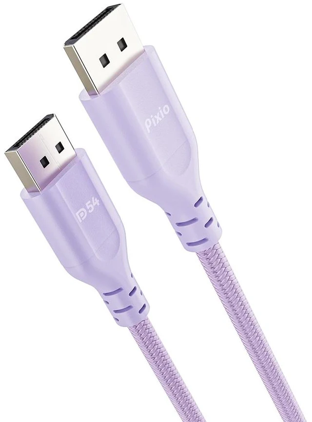 Alt view image 2 of 3 - Pixio Purple 16K DisplayPort 2.1 Cable DP54 Certified 6FT 16k 60Hz 4K 240Hz Nylon Braided Nickel-plated Connector Anti-Breakage DSC UHBR13.5