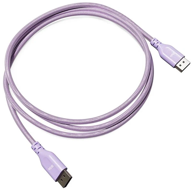 Alt view image 3 of 3 - Pixio Purple 16K DisplayPort 2.1 Cable DP54 Certified 6FT 16k 60Hz 4K 240Hz Nylon Braided Nickel-plated Connector Anti-Breakage DSC UHBR13.5