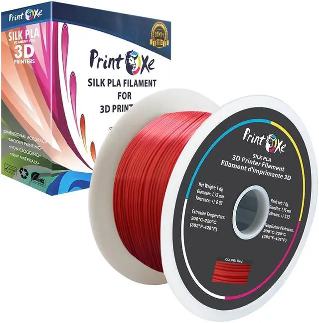 Alt view image 2 of 4 - 3D PLA like SILK Filament 3 Packs of Red / White / Blue Colours for 3D Printers 1.75 mm Diameter Each Weight 1 Kg Net on Spool (2.2 LBs) Dimensional Accuracy +/- 0.03 mm