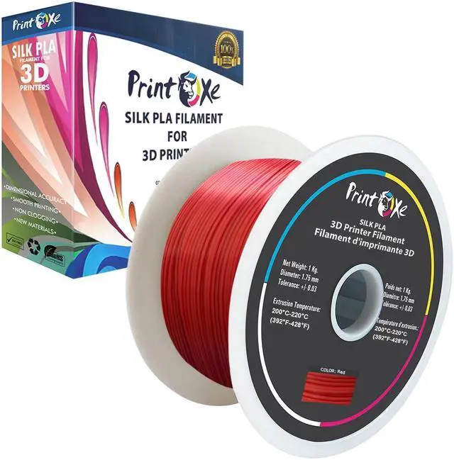 Alt view image 2 of 4 - PrintOxe® 3D PLA like SILK Filament 4 Packs of Green / Red / Yellow / Blue Colours for 3D Printers 1.75 mm Diameter Each Weight 1 Kg Net on Spool (2.2 LBs) Dimensional Accuracy +/- 0.03 mm