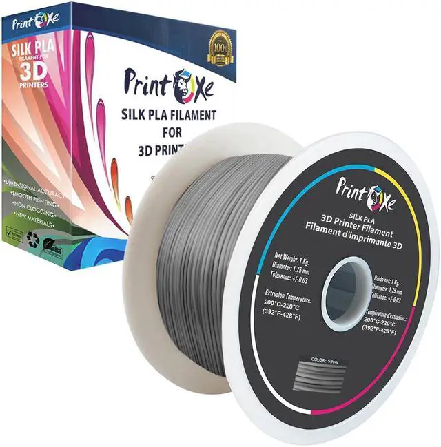 Alt view image 2 of 3 - PrintOxe® 3D PLA like SILK Filament 2 Packs of Silver and Copper Colours for 3D Printers 1.75 mm Diameter Each Weight 1 Kg Net on Spool (2.2 LBs) Dimensional Accuracy +/- 0.03 mm