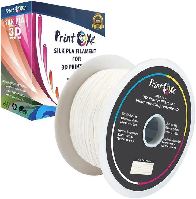 Alt view image 4 of 5 - 3D PLA like SILK Filament 4 Packs of Violet / Red / White / BlueColours for 3D Printers 1.75 mm Diameter Each Weight 1 Kg Net on Spool (2.2 LBs) Dimensional Accuracy +/- 0.03 mm