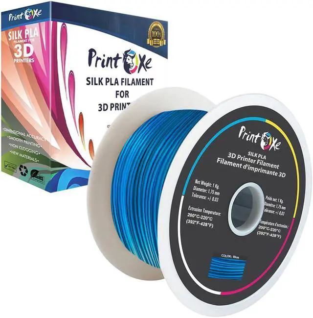 Alt view image 4 of 4 - PrintOxe® 3D PLA like SILK Filament 4 Packs of Green / Red / Yellow / Blue Colours for 3D Printers 1.75 mm Diameter Each Weight 1 Kg Net on Spool (2.2 LBs) Dimensional Accuracy +/- 0.03 mm