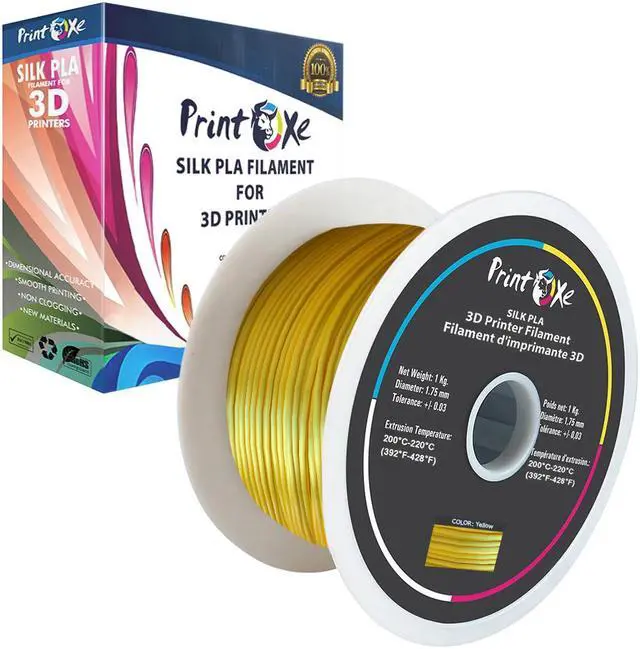 Alt view image 3 of 4 - PrintOxe® 3D PLA like SILK Filament 4 Packs of Green / Red / Yellow / Blue Colours for 3D Printers 1.75 mm Diameter Each Weight 1 Kg Net on Spool (2.2 LBs) Dimensional Accuracy +/- 0.03 mm
