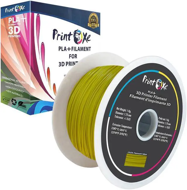 Alt view image 4 of 4 - 3D PLA+ / Pro PLA 4 Packs of Black / White / Fluorescent Yellow / Dark Wood Colours Filament for 3D Printers - 1.75 mm Diameter - 1 Kg Net on Spool (2.2 LBs) Dimensional Accuracy +/- 0.03 mm